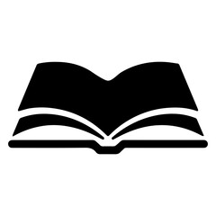Open book e-reader app icon for digital reading on transparent background
