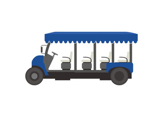 Sightseeing car. Simple flat illustration