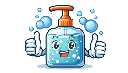 Liquid Soap Cartoon Character