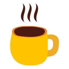 Christmas decoration of seasonal elements with cup of coffee items. Vector illustration