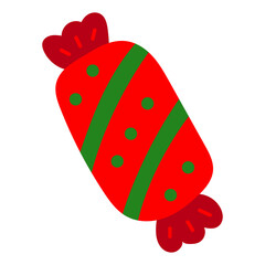Christmas collection of seasonal elements with christmas candy items. Vector illustration