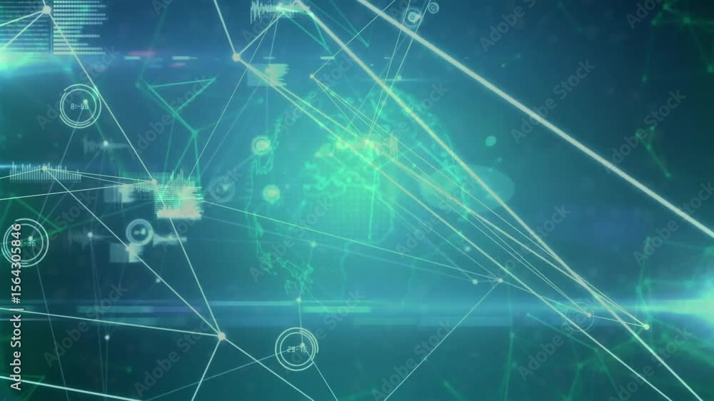 Poster central node glowing initiating connecting lines expanding outward, forming network visualization