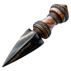 Thrusting weapon for viking craft concept. Intricately designed ceremonial dagger with a unique handle.
