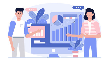 Suitable for presentations, reports, articles. Illustrating teamwork, collaboration, data analysis, business meeting, financial planning, technology, strategy, graphs, charts.