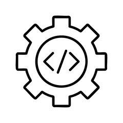 coding outline icon vector illustration