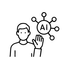 ai era outline icon vector illustration