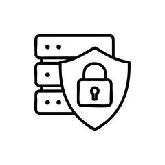 server security outline icon vector illustration