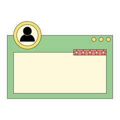 Testimonial and review frame box. Creative testimonial with UI style, and stars. Vector isolated.