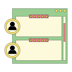 Testimonial and review frame box. Creative testimonial with UI style, and stars. Vector isolated.