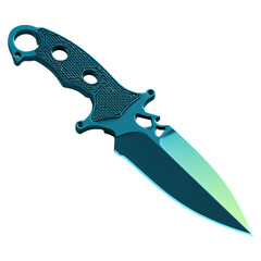 Tactical dagger with classic model concept. A sleek blue knife with a distinct design and sharp blade.