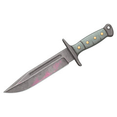 Tactical dagger with classic model concept. A sharp knife with a textured handle, ideal for outdoor activities.