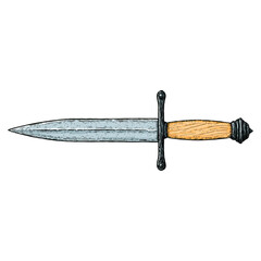 Tactical dagger with classic model concept. Intricate dagger design, highlighting craftsmanship and history.