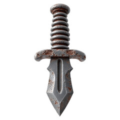 Tactical dagger with classic model concept. Rusty dagger with intricate design and detailed hilt.