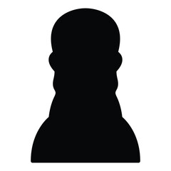 Black Female User Icon, Simple Vector Silhouette.