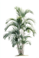 Elegant kentia palm tree with arching fronds, creating tropical ambiance