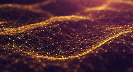 Abstract gold network waves
