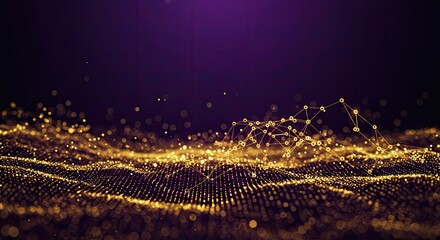 Abstract gold particles wave