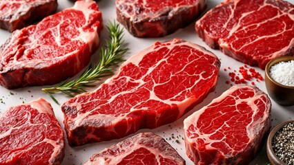 ステーキ肉とハーブ