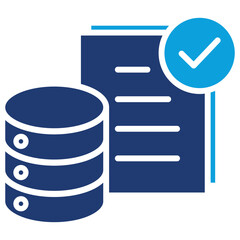 Data Approval Flat Blue Icon