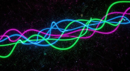 Abstract Neon Lines on Dark Background