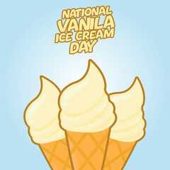 vector graphic of National Vanilla Ice Cream Day ideal for National Vanilla Ice Cream Day celebration