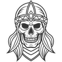 Fototapeta premium beautiful vintage skull vector art