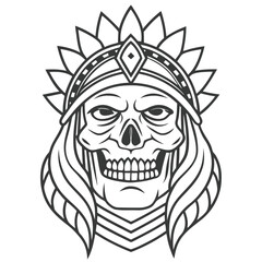 beautiful vintage skull vector art