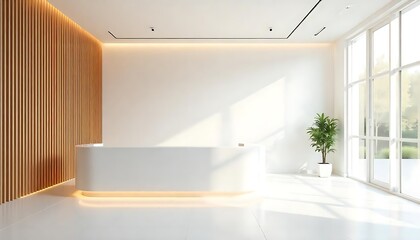 Fototapeta premium Bright Modern Office Lobby Interior Design, created with generative ai