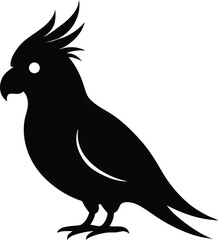 Obraz premium Cockatiel vector silhouette. Cockatiel line art silhouette vector illustration