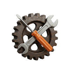 3D realistic construction tools with helmet and gear for building, maintenance, engineering, or industry concept isolated on a transparent background, png, cutout