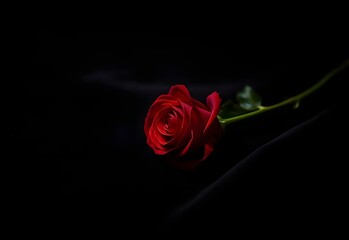 red rose on black background