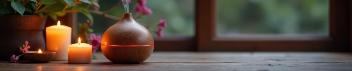 Aromatherapy essential oil diffuser with candles , home spa, indulgence