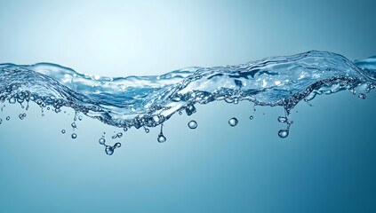 Water wave flowing bubbles background