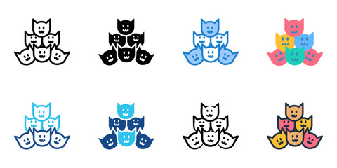 Litter icon set multiple style collection 
