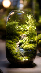 A Self-contained Microcosm: The Lush Beauty of a Glass-bound Tiny Habitat