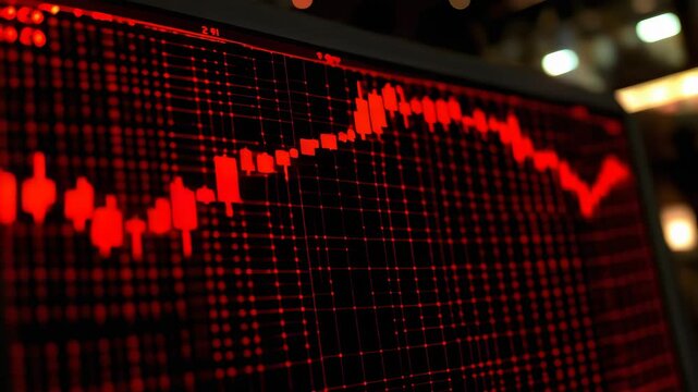Market Data: Red Candlestick Chart Shows Decline