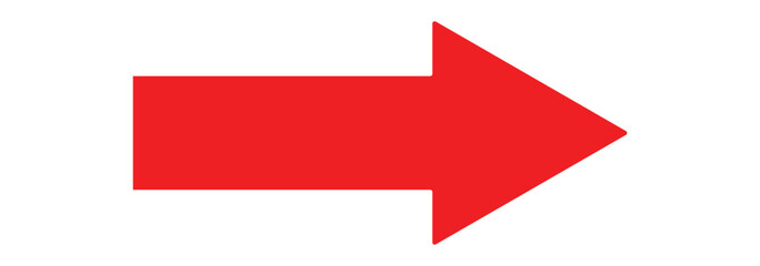 Long arrow. Red arrow pointing left. Red arrow icon. Straight long arrow pointing. Vector red long arrow icon. Thin long arrow vector icon. a solid long arrow pointing , on a white background.