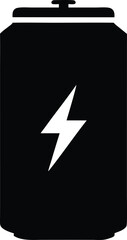 Energy drink silhouette, Soda can silhouette icon in black style