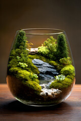 A Self-contained Microcosm: The Lush Beauty of a Glass-bound Tiny Habitat