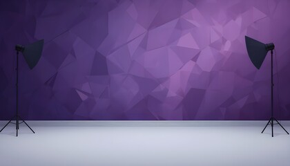 Elegant Dark Violet Studio Background with Smooth Gradient Wall and Floor