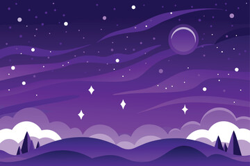 Fototapeta premium vector illustration of a night landscape