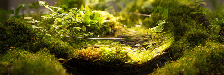 A Self-contained Microcosm: The Lush Beauty of a Glass-bound Tiny Habitat