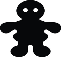 Gingerbread man isolated on white, Gingerbread man silhouette vector illustration