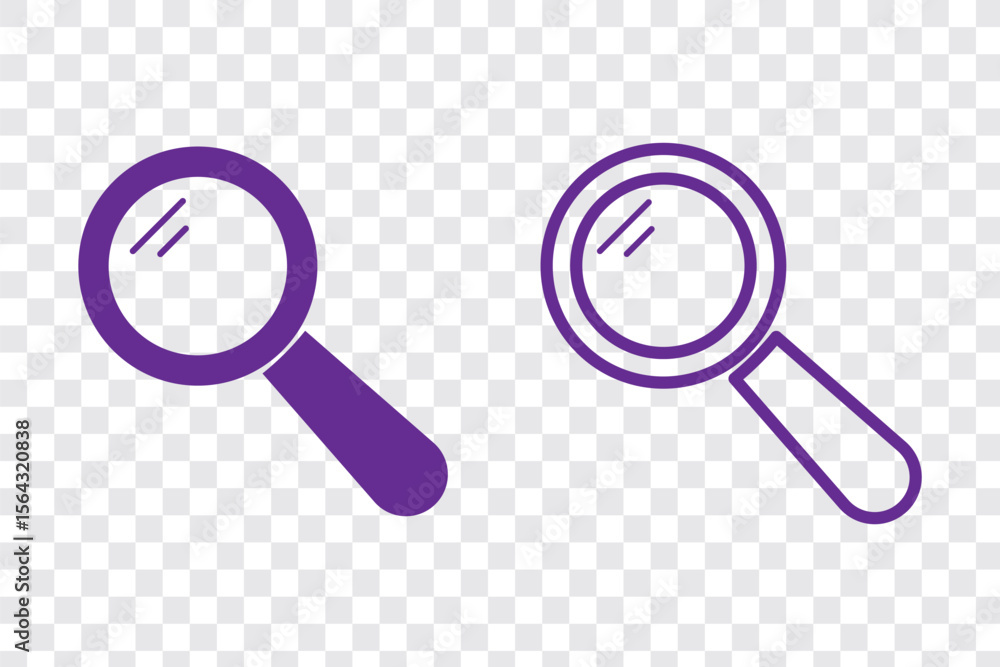 Poster search icon set. magnifying sign ,loupe icon also in line style isolated on white background. vector