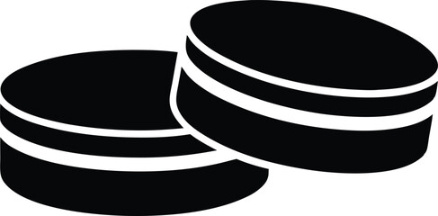 Hockey pucks silhouette, Hockey pucks icon symbol collection on white background.