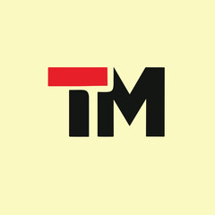 Modern Minimalist Black and Red TM Logo Design.eps