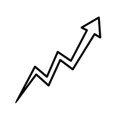 Upward trend arrow isolated on transparent background