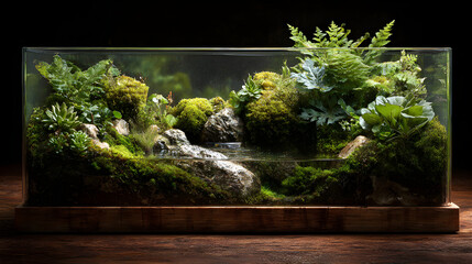 A Self-contained Microcosm: The Lush Beauty of a Glass-bound Tiny Habitat