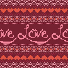 Pixelated 'Love' Hearts Valentine's Day Greeting Card