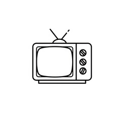 Retro television outline isolated on transparent background